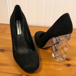 Suede and Lucite Pumps from Karl Lagerfeld Paris